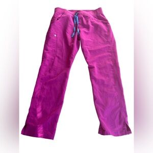 Figs Fuschia Straight Leg Scrub Pants M